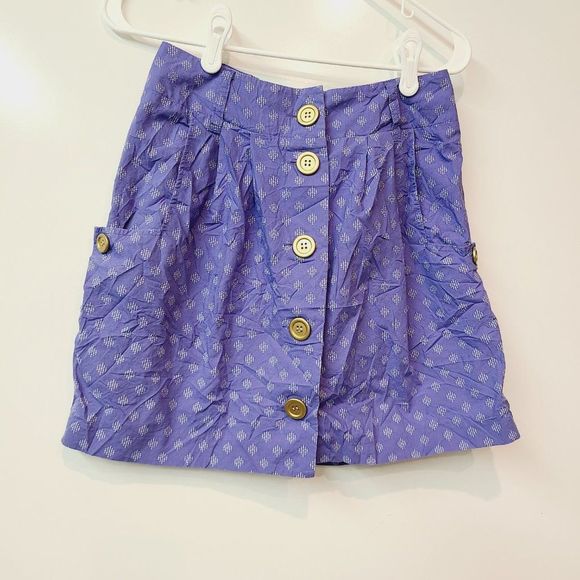 Urban Outfitters Skirt Cooperative Cotton Purple Gold Button Medium - Picture 7 of 7